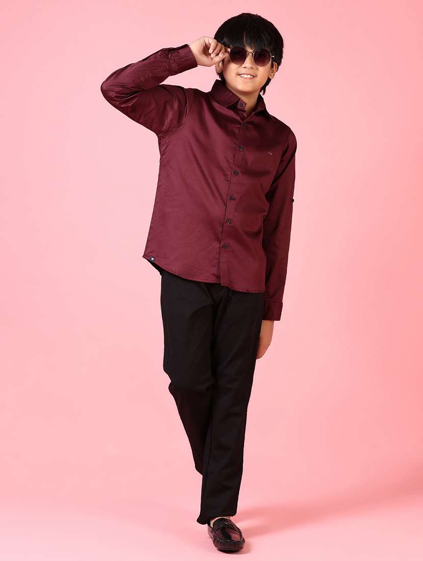 boys long sleeves solid shirt - 21609926 -  Standard Image - 4