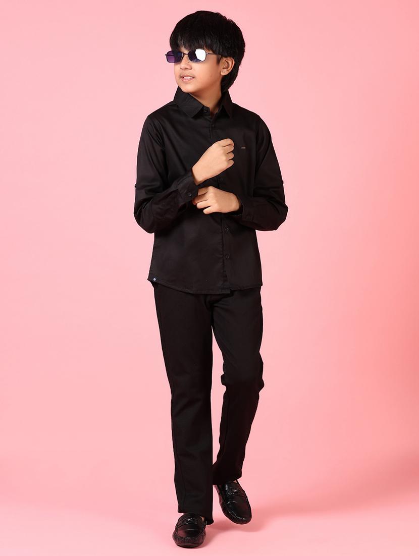 boys long sleeves solid shirt - 21609928 - Standard Image - 4