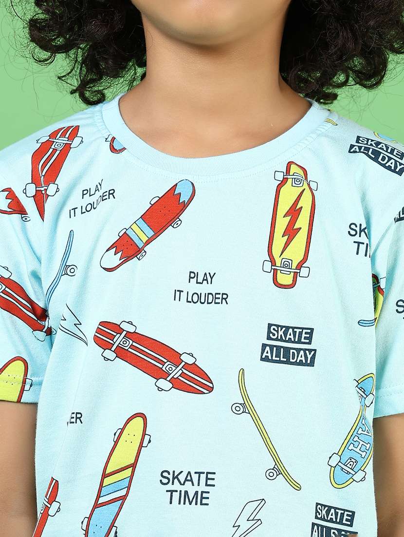 boys printed t-shirt & shorts co-ords set - 21609959 - Standard Image - 4