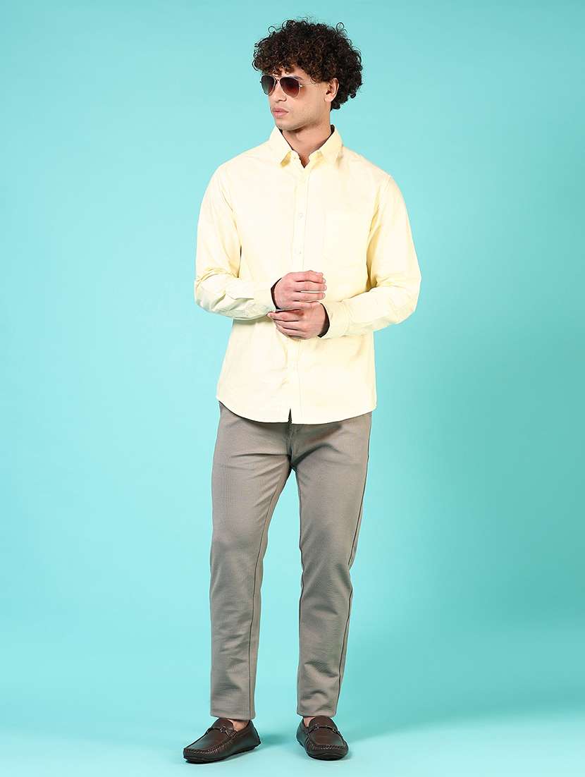men solid collared long sleeve casual shirt - 21610052 - Standard Image - 4
