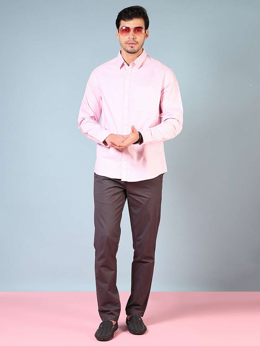 men solid collared long sleeve casual shirt - 21610078 -  Standard Image - 4