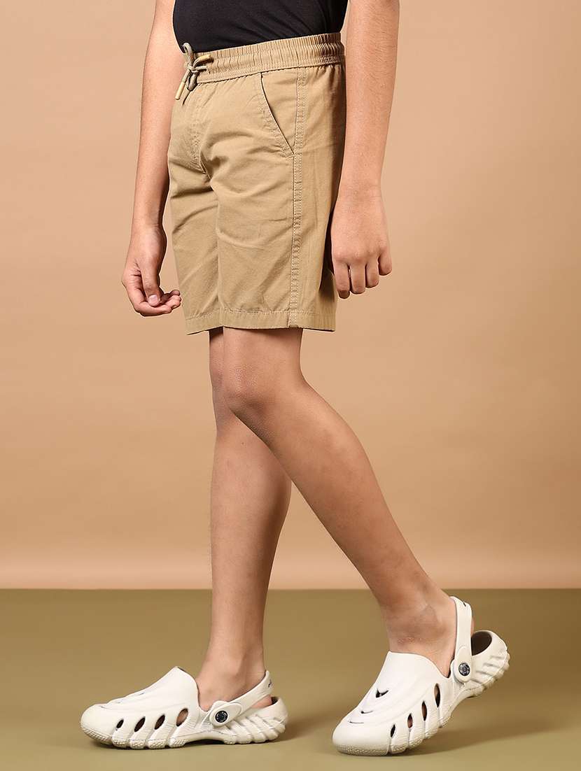 boys solid mid rise casual shorts - 21610104 -  Standard Image - 1