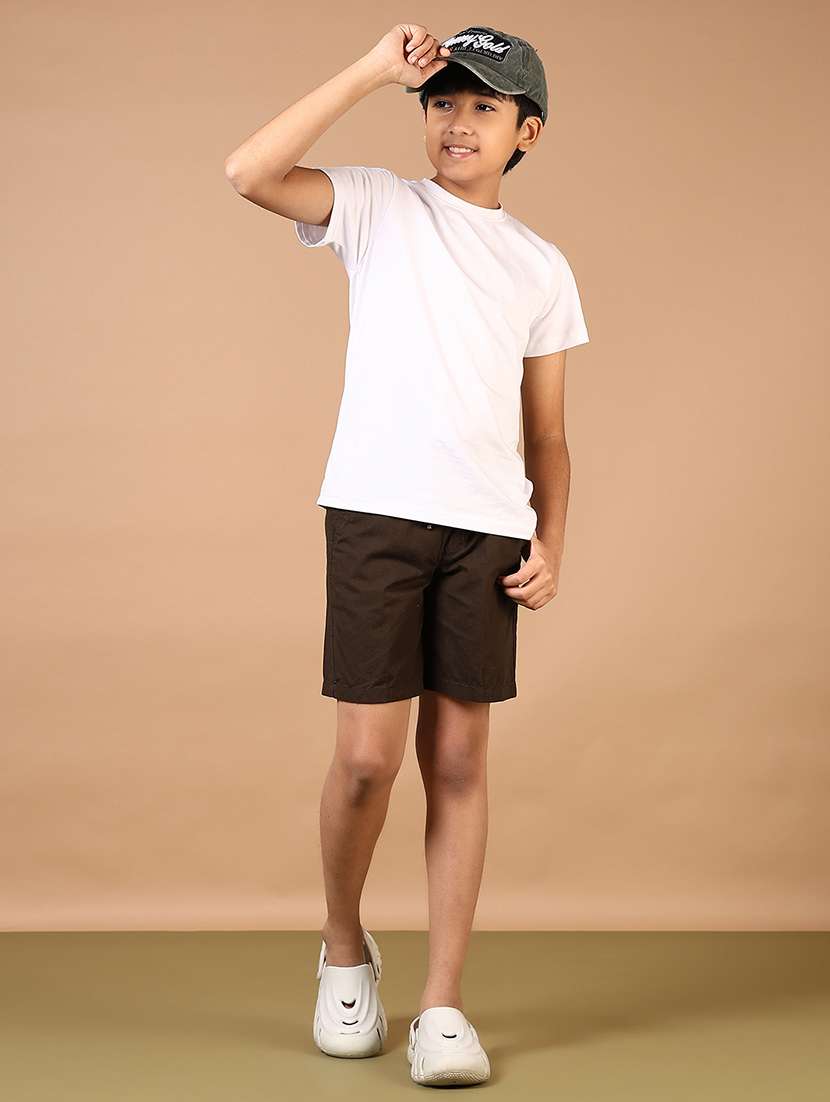 boys solid mid rise casual shorts - 21610109 -  Standard Image - 4