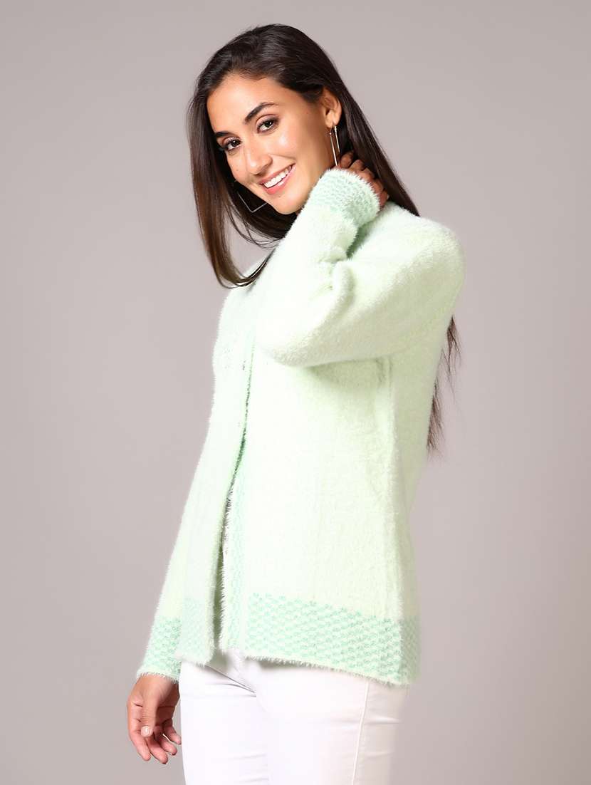 women self designed long sleeve cardigan - 21610121 -  Standard Image - 1