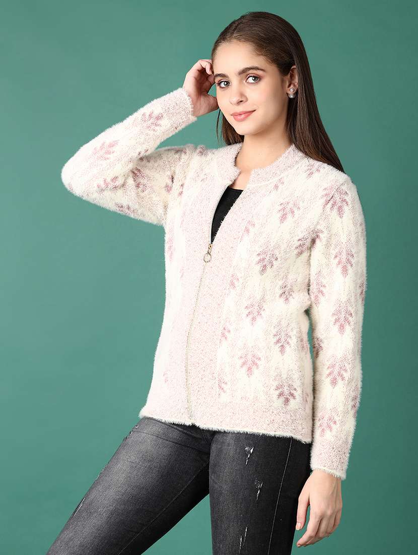 women self designed long sleeve cardigan - 21610193 -  Standard Image - 1