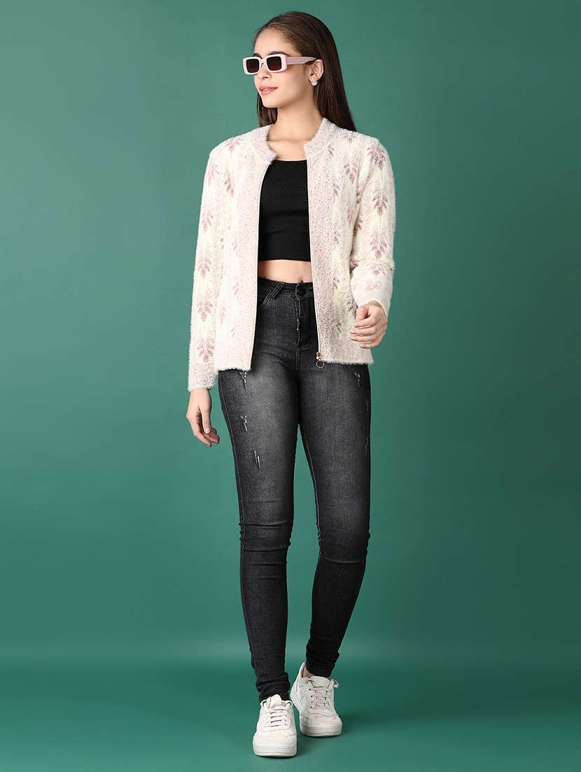 women self designed long sleeve cardigan - 21610193 - Standard Image - 4