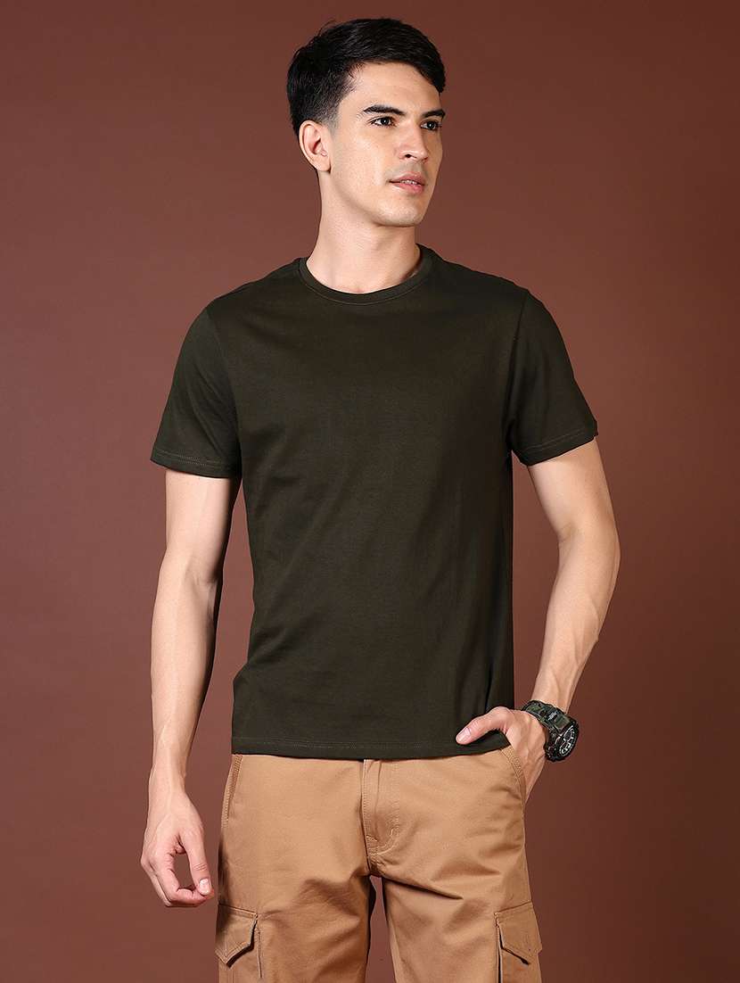 men solid short sleeve t-shirt