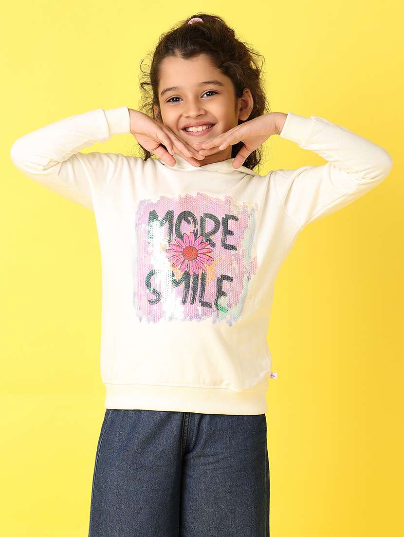 girls front print long sleeve sweatshirt - 21610237 -  Standard Image - 1