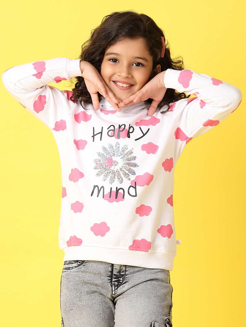 girls printed long sleeve sweatshirt - 21610238 -  Standard Image - 1