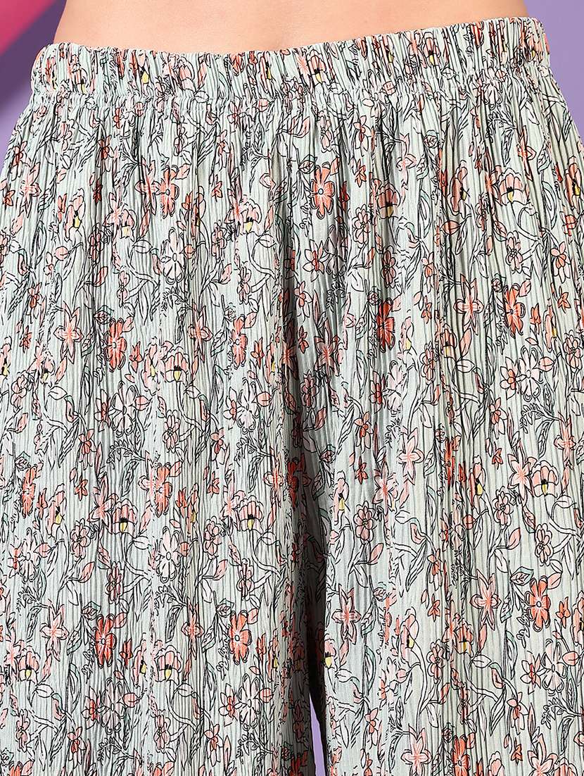 printed cotton blend trouser wide leg - 21610287 -  Standard Image - 4