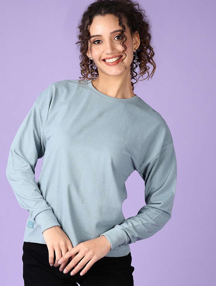 women self design long sleeve t-shirt - 21610351 - Standard Image - 1