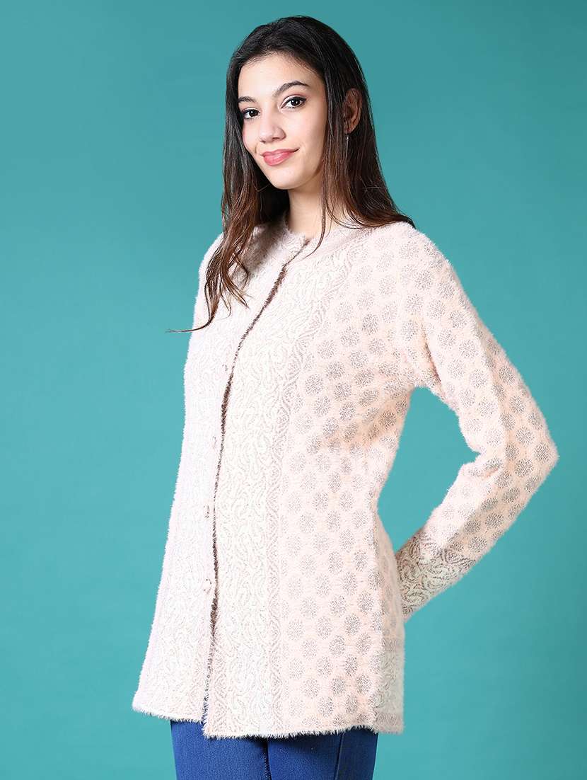 women self designed long sleeve cardigan - 21610372 - Standard Image - 1