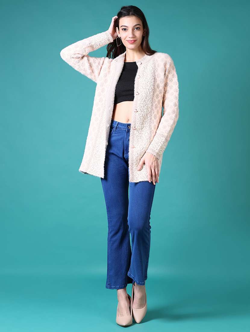 women self designed long sleeve cardigan - 21610372 - Standard Image - 4