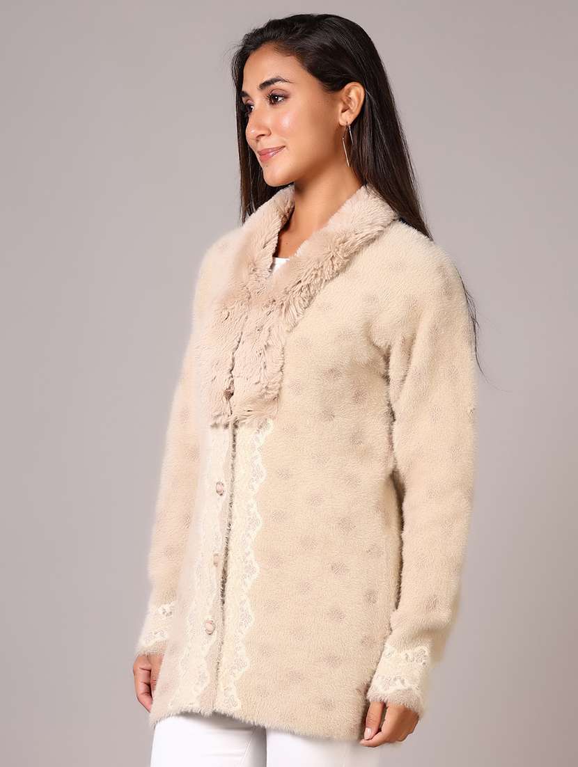 Women Self Designed Long Sleeve Cardigan - 21610374 -  Standard Image - 1
