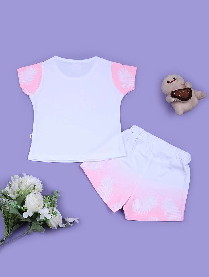 girls printed t-shirt and shorts set - 21610456 -  Standard Image - 1