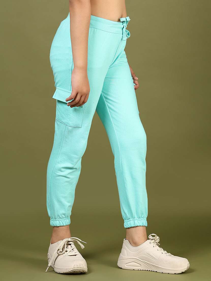 girls solid mid rise cargo - 21610464 -  Standard Image - 1