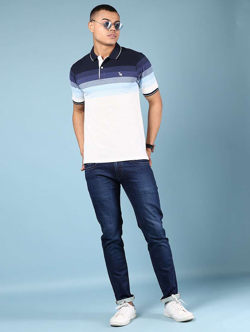 men striped short sleeve regular fit polo t-shirt - 21610542 -  Standard Image - 4