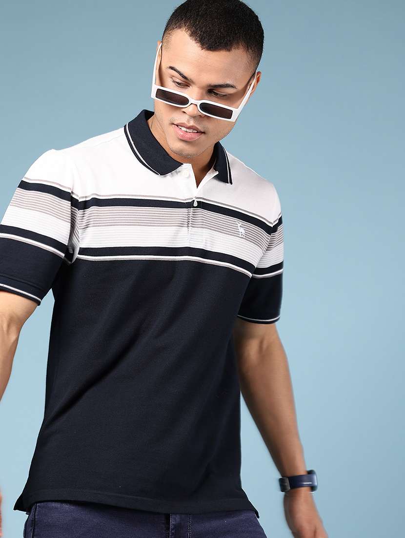 men color block short sleeve regular fit polo t-shirt