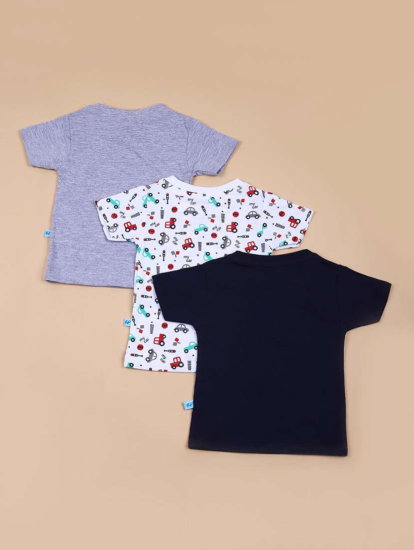 boys pack of 3 printed t-shirts - 21610686 -  Standard Image - 1