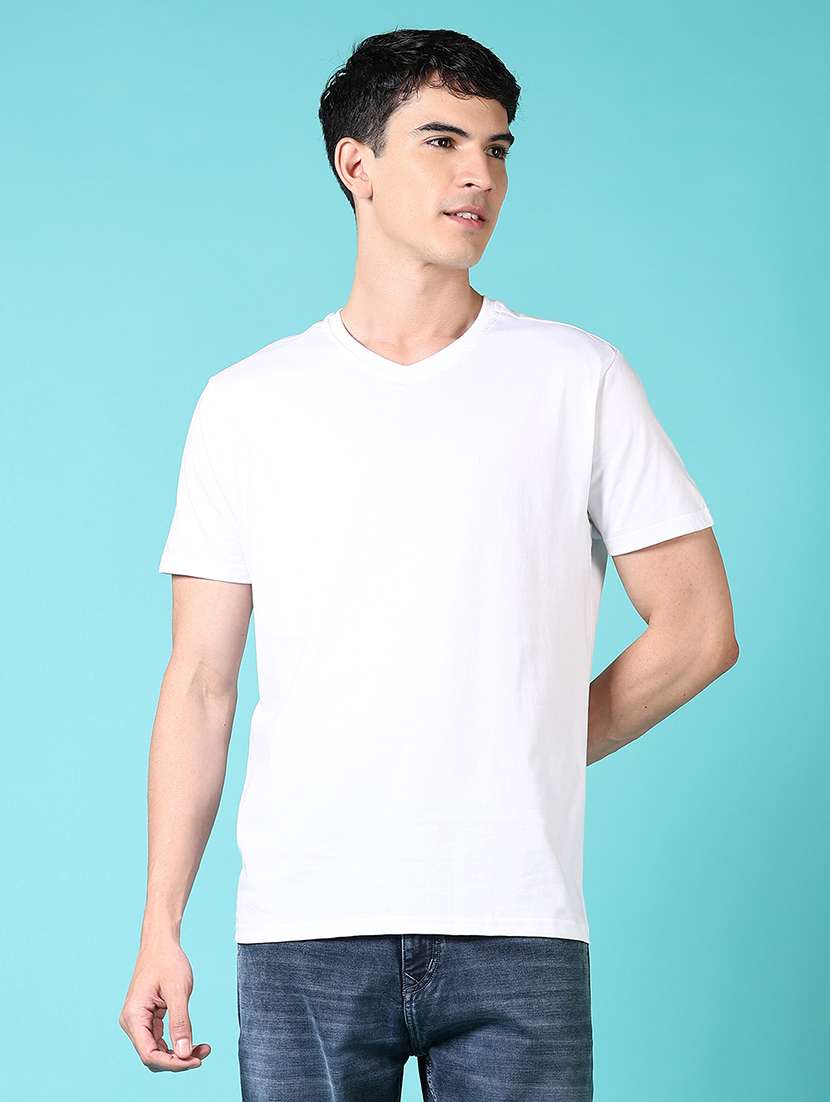 men solid short sleeve t-shirt