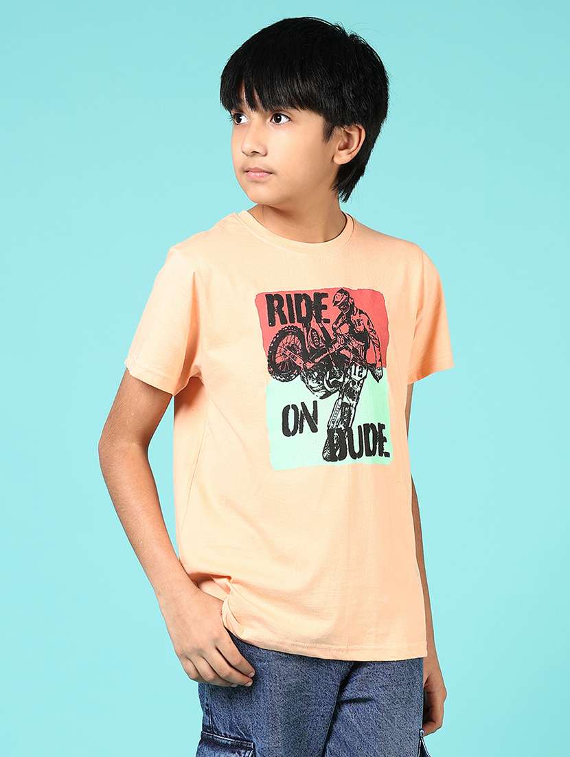 boys front print short sleeve t-shirt