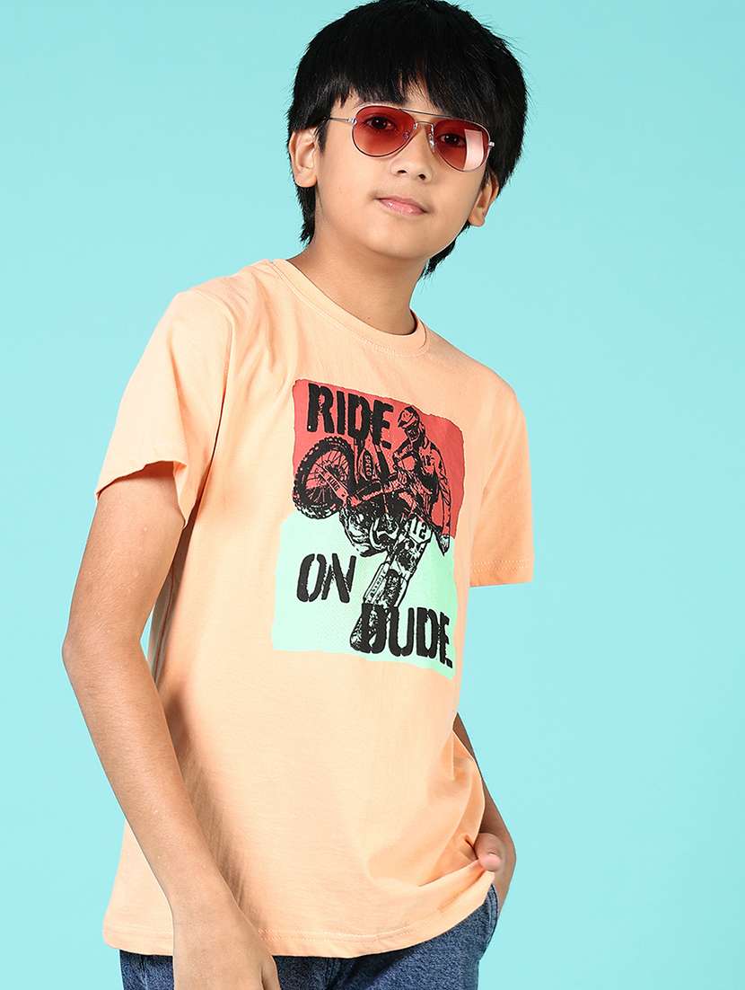 boys front print short sleeve t-shirt - 21610978 -  Standard Image - 1