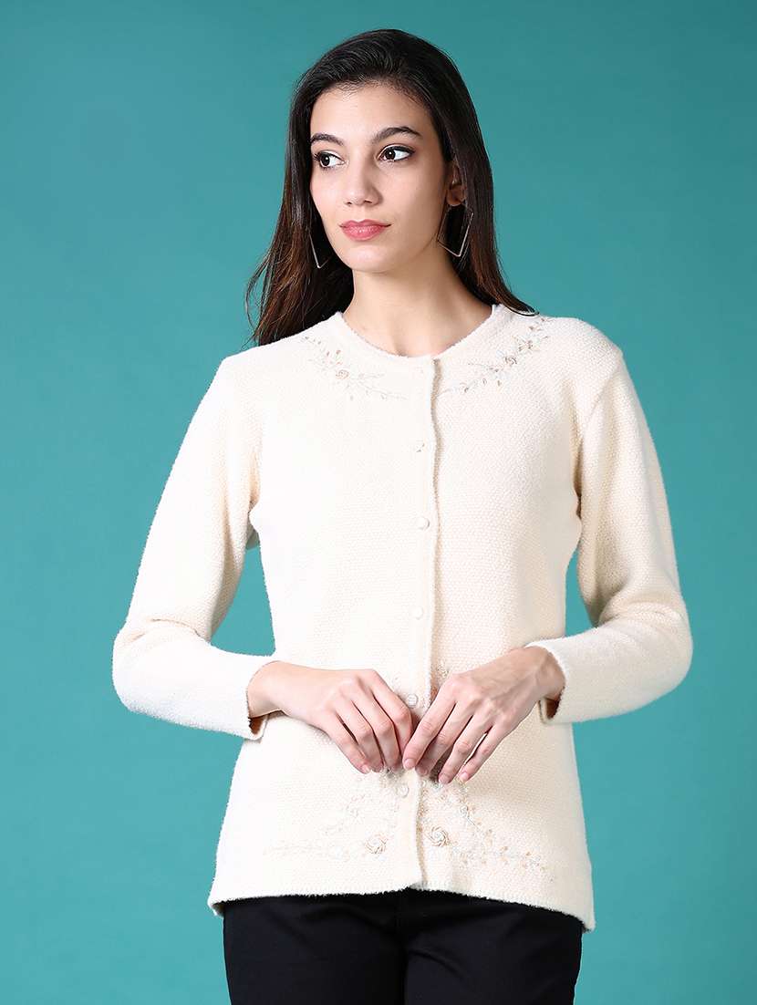 women self design long sleeve cardigan