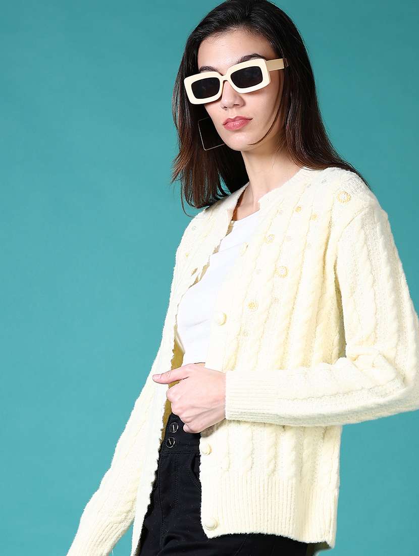 women self design long sleeve cardigan - 21611015 -  Standard Image - 4