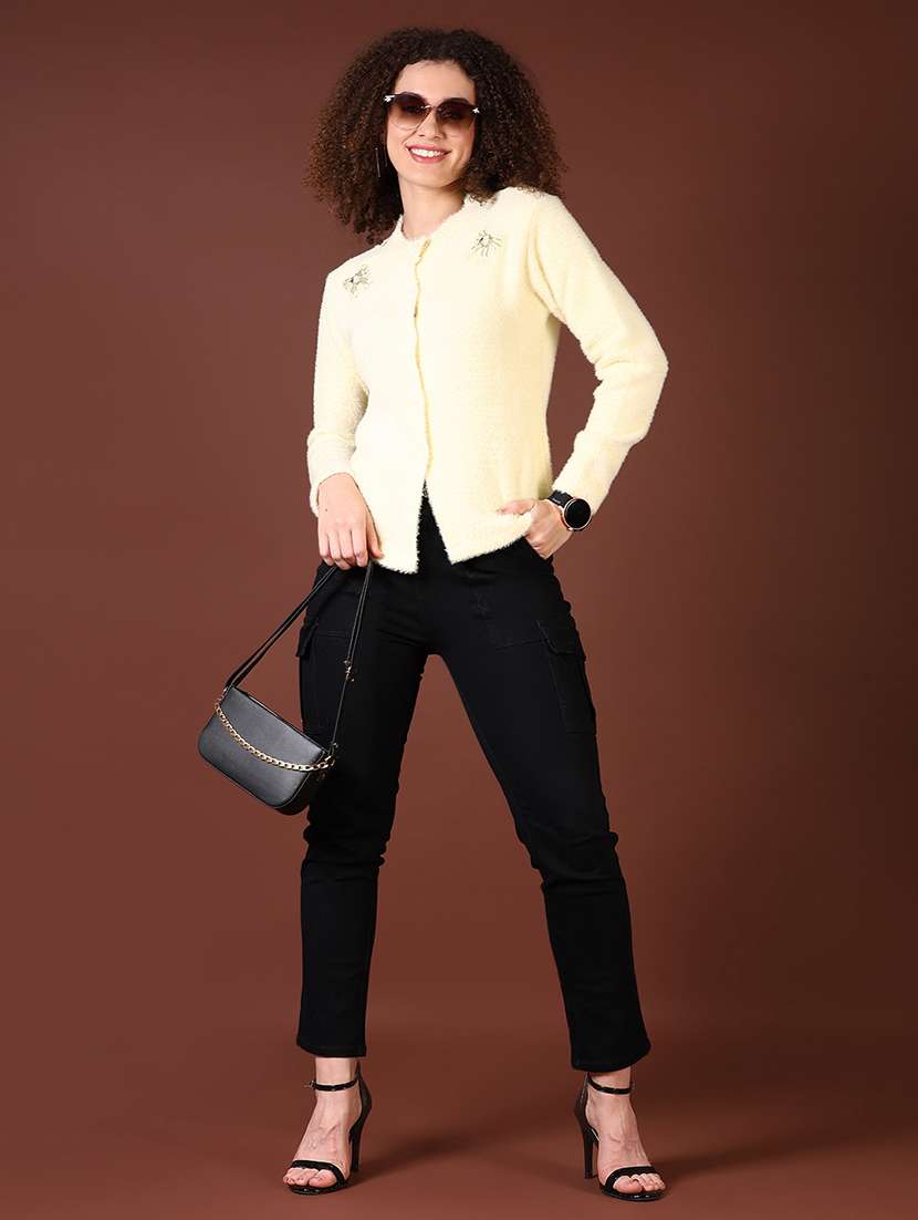 women self designed long sleeves cardigan - 21611070 -  Standard Image - 4