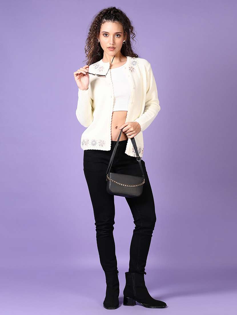 women self designed long sleeve cardigan - 21611072 -  Standard Image - 4