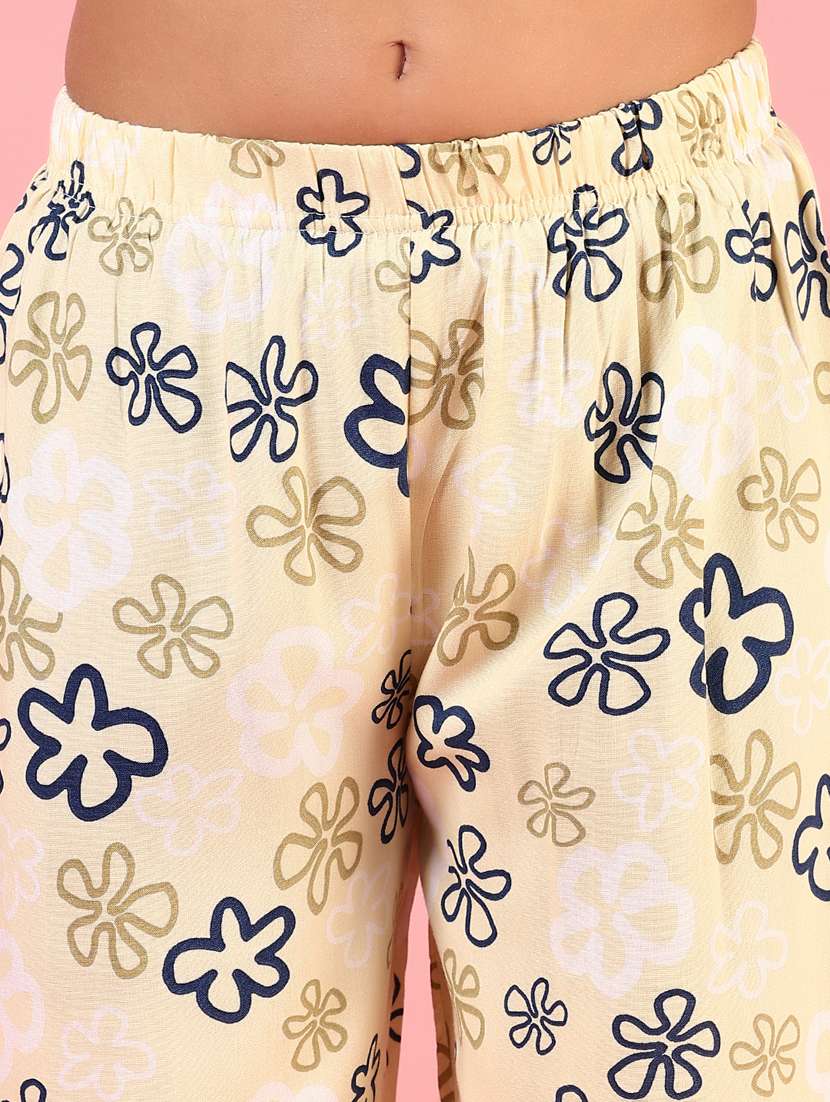 girls printed mid rise palazzo trouser - 21611104 -  Standard Image - 4