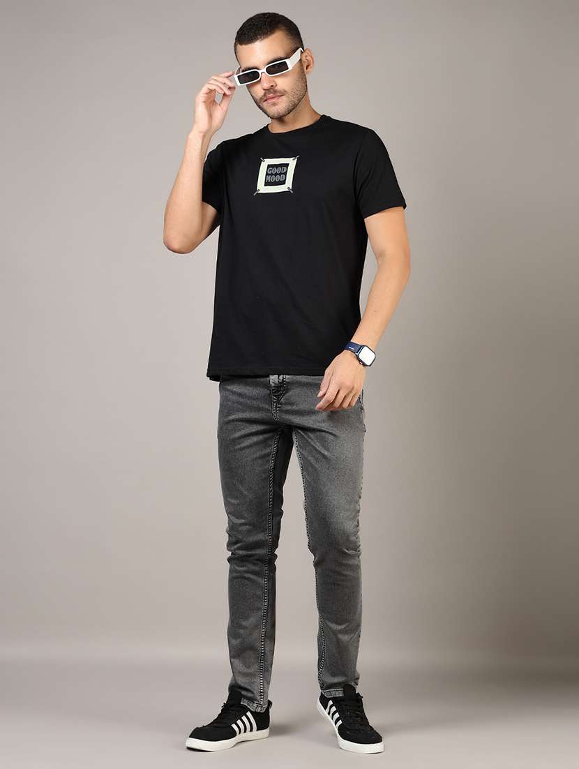 black cotton back print tshirt - 21611145 -  Standard Image - 4