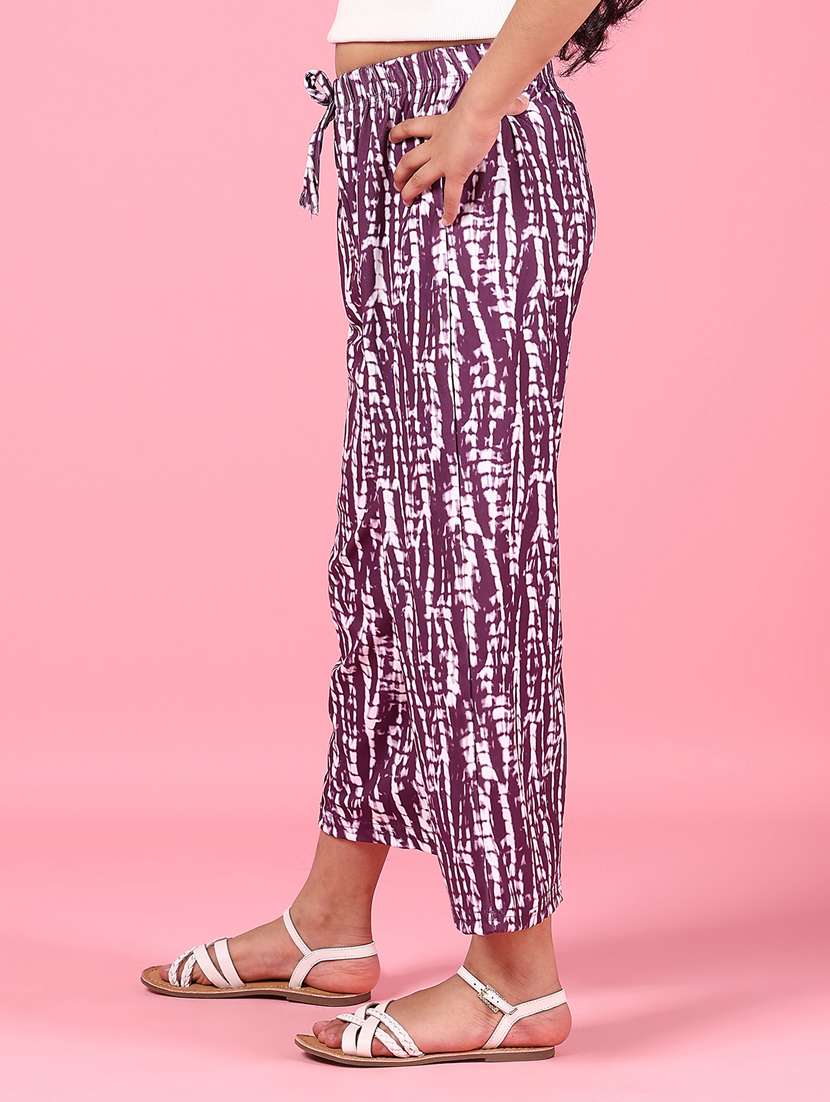 girls printed mid rise palazzo trouser - 21611229 -  Standard Image - 1