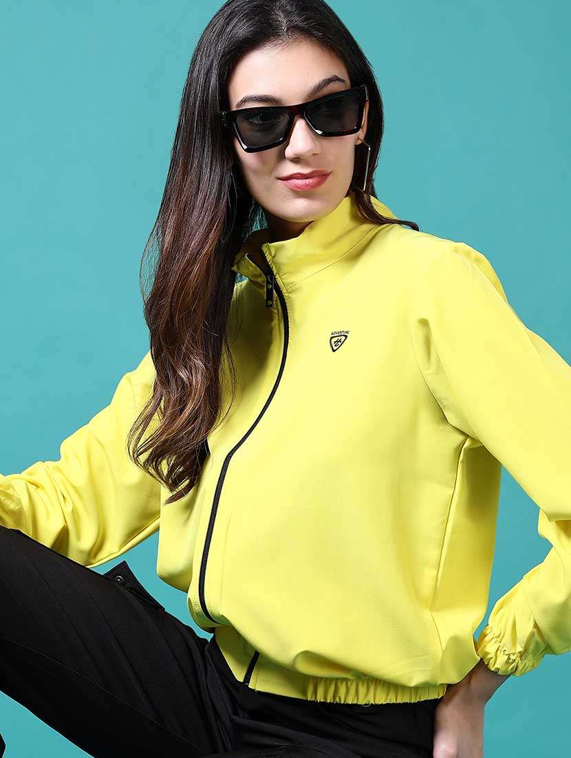 women yellow solid long sleeve regular jacket - 21611280 -  Standard Image - 1