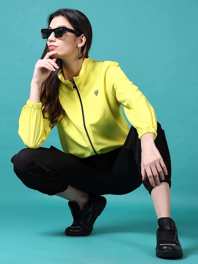 women yellow solid long sleeve regular jacket - 21611280 -  Standard Image - 4