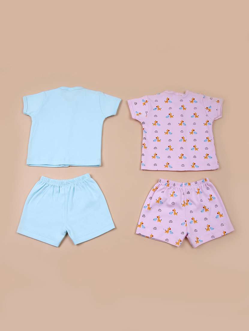 kids pack of 2 printed t-shirt and short set - 21611295 -  Standard Image - 1