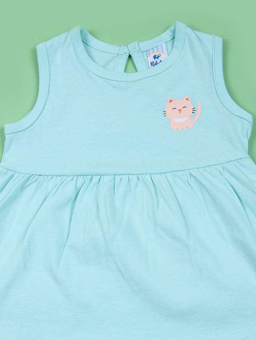 girls pack of 3 printed sleeveless frock - 21611309 -  Standard Image - 4