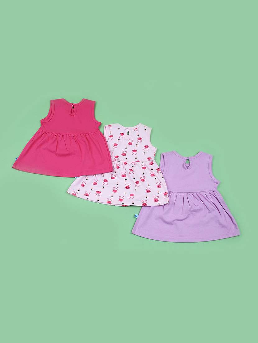 girls pack of 3 printed frocks - 21611311 -  Standard Image - 1