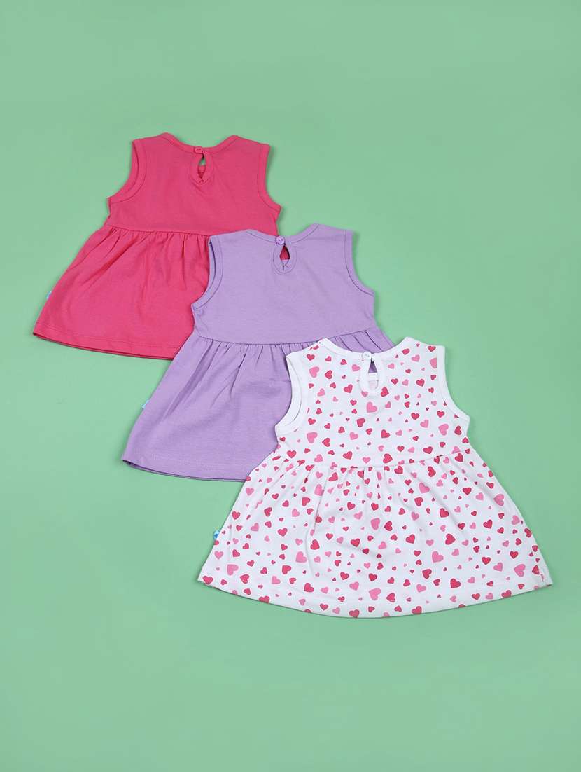 girls pack of 3 printed frocks - 21611312 -  Standard Image - 1