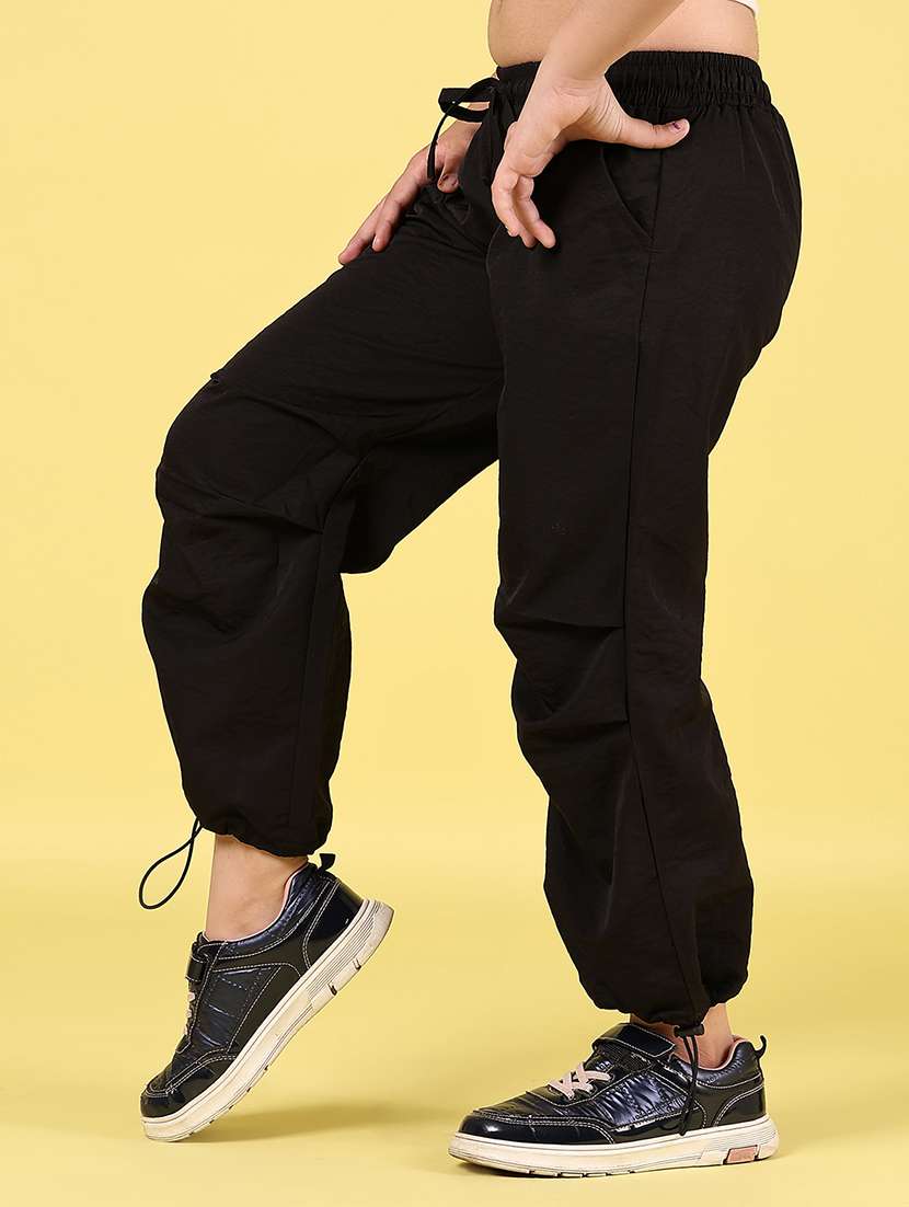 girls solid mid rise relaxed fit jogger - 21611327 -  Standard Image - 1