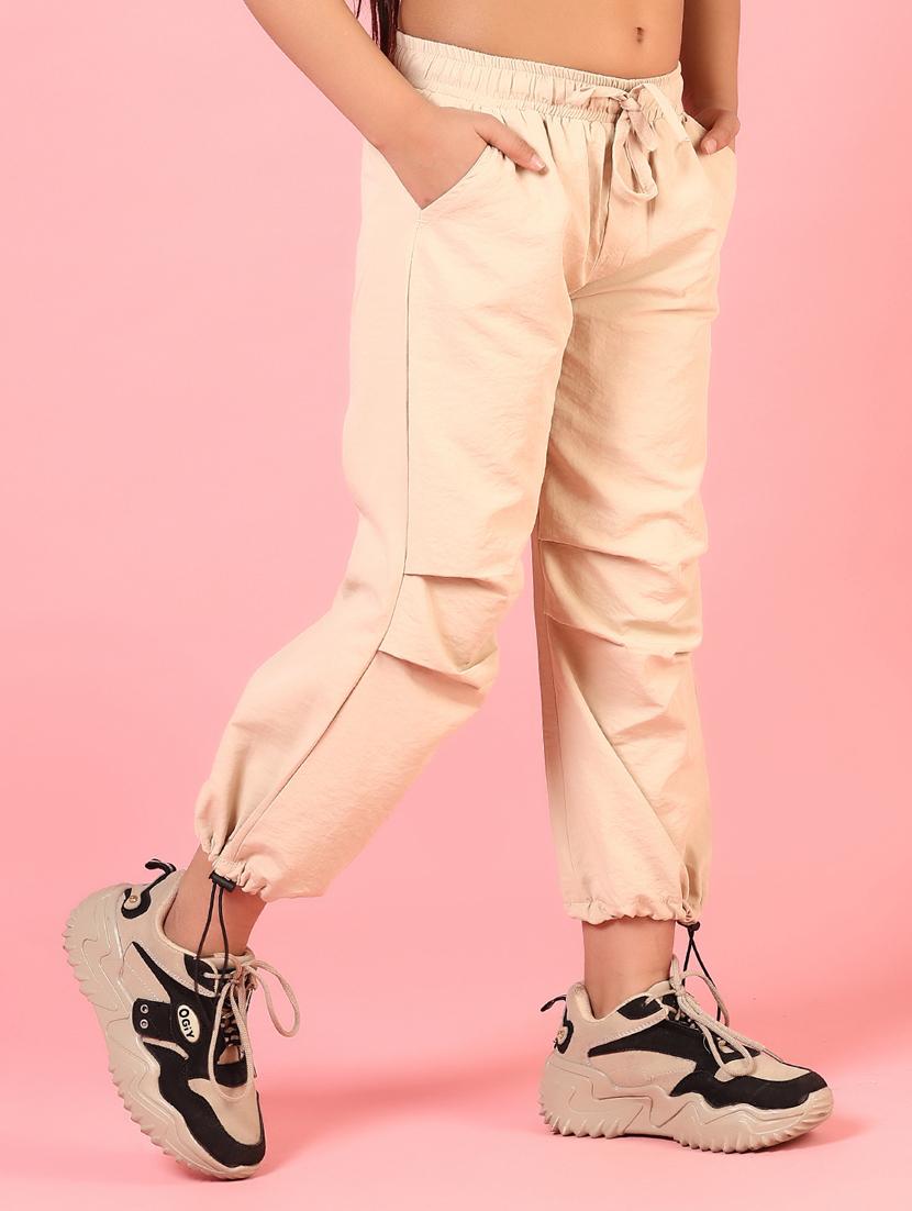 girls solid mid rise relaxed fit jogger - 21611328 - Standard Image - 1