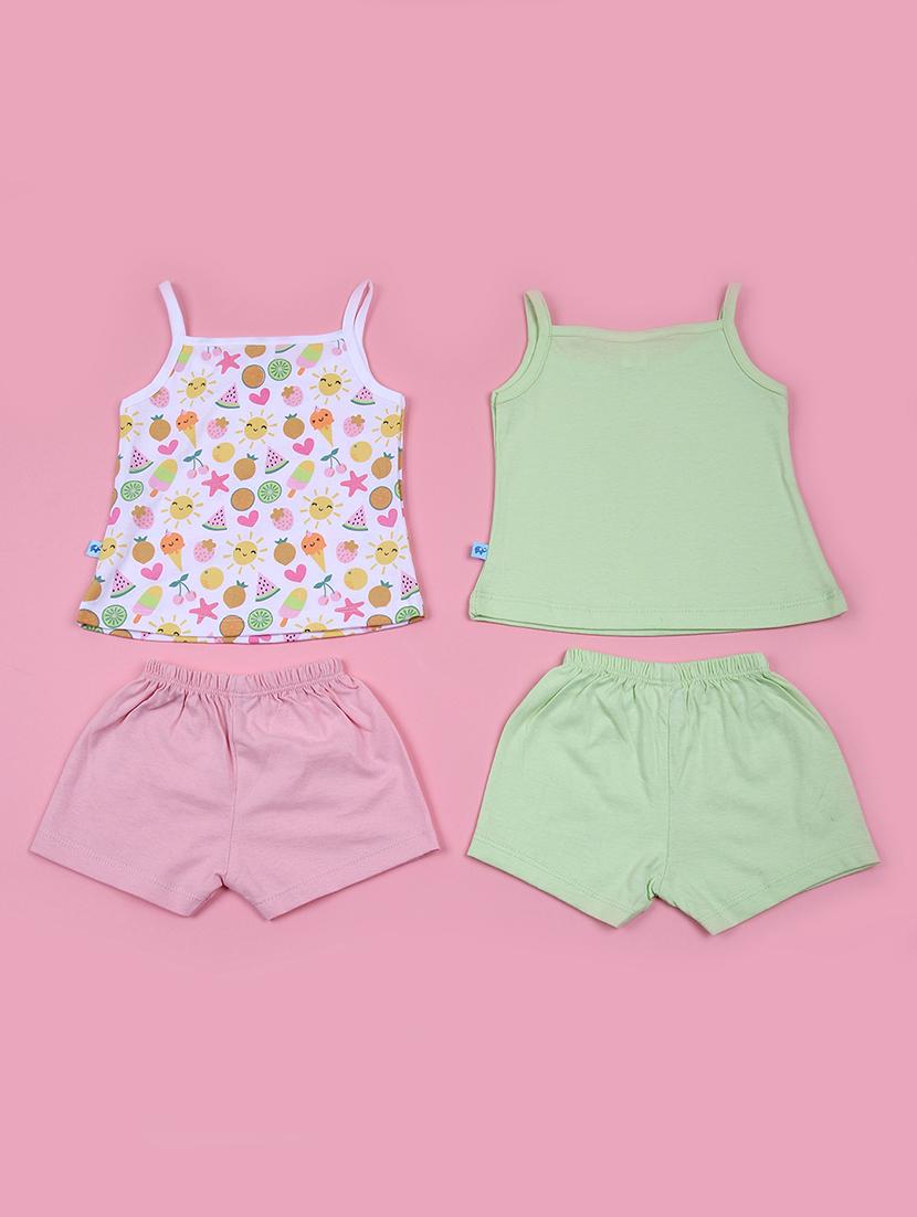 kids pack of 2 printed t-shirt & shorts set - 21611419 - Standard Image - 1
