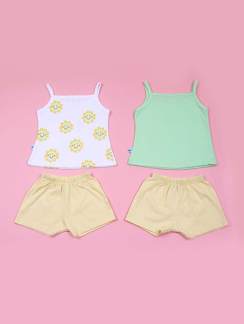 kids pack of 2 printed t-shirt & shorts set - 21611420 - Standard Image - 1