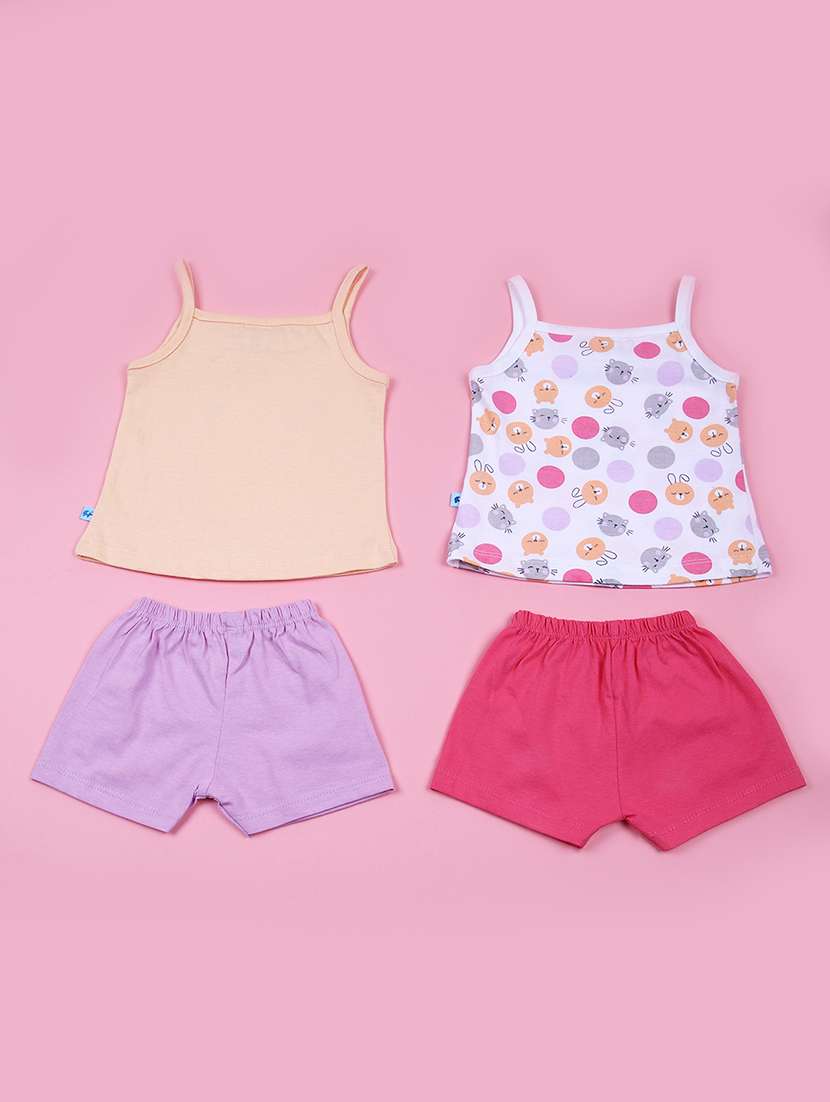 kids pack of 2 printed t-shirt & shorts set - 21611421 - Standard Image - 1