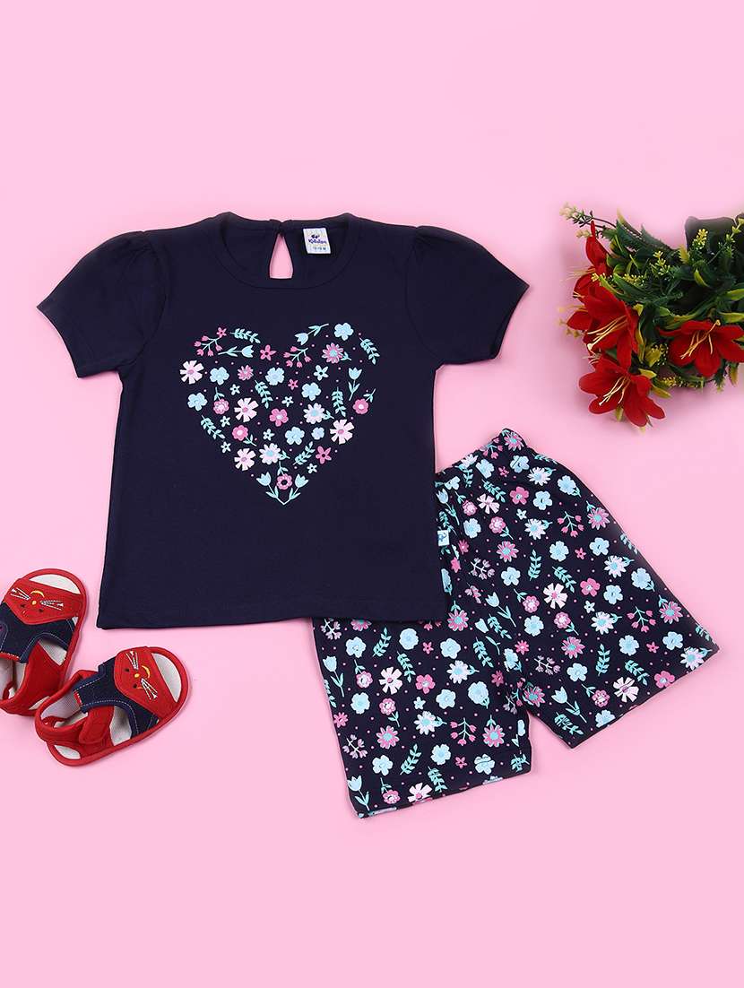 kids printed t-shirt and short set