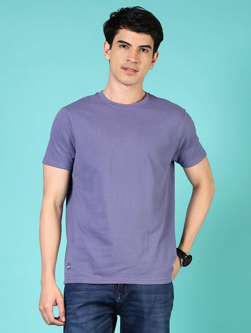 men self design short sleeve regular fit t- shirt