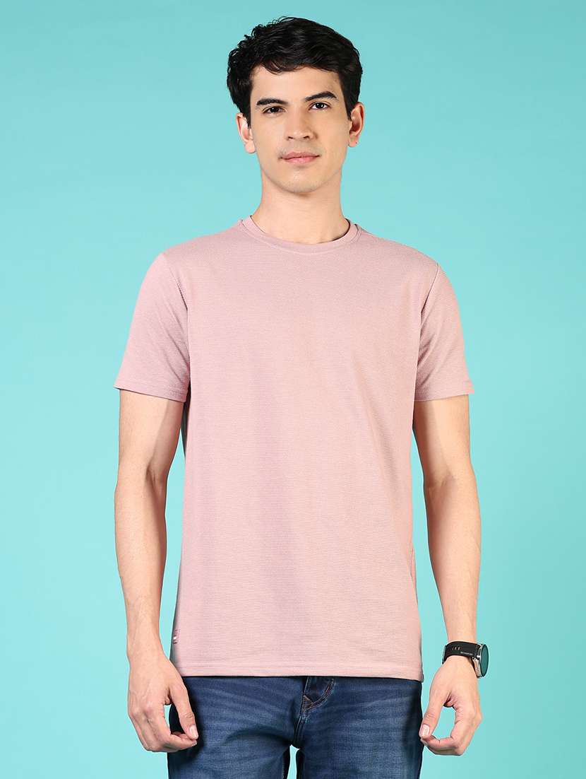 men self design short sleeve regular fit t- shirt
