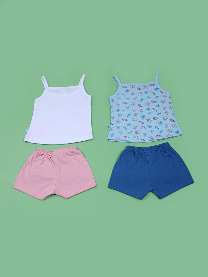 kids pack of 2 printed t-shirt & shorts set - 21611552 - Standard Image - 1