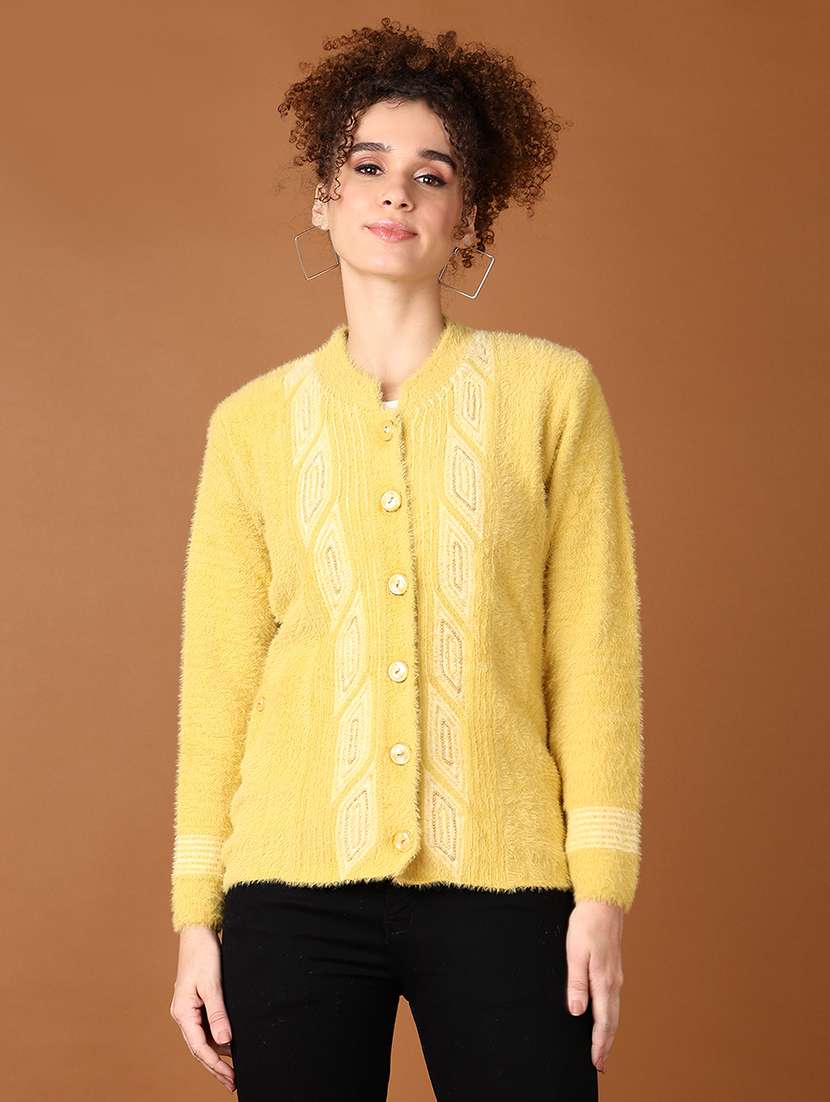 women self design long sleeve cardigan