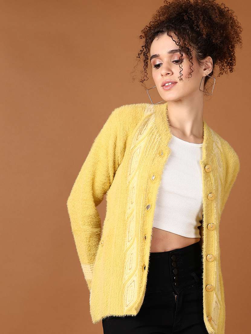 Women Self Design Long Sleeve Cardigan - 21611555 -  Standard Image - 1